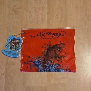 Ed Hardy Vibrant Red Fish Pouch